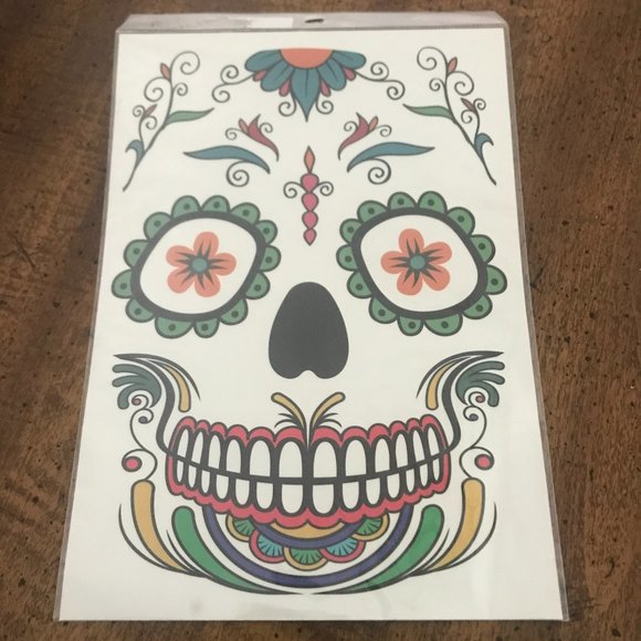 Set of 2 Halloween Temporary Face Mask Tattoos - Picture 5 of 5